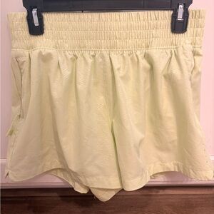 Layer 8 Women's Light Yellow Athletic Shorts